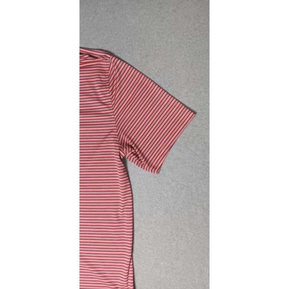Greg Norman For Tasso Elba Golf Polo Mens Size Large Pink And Black Stripes Play - Picture 5 of 11